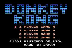 Classic NES Series - Donkey Kong Title Screen